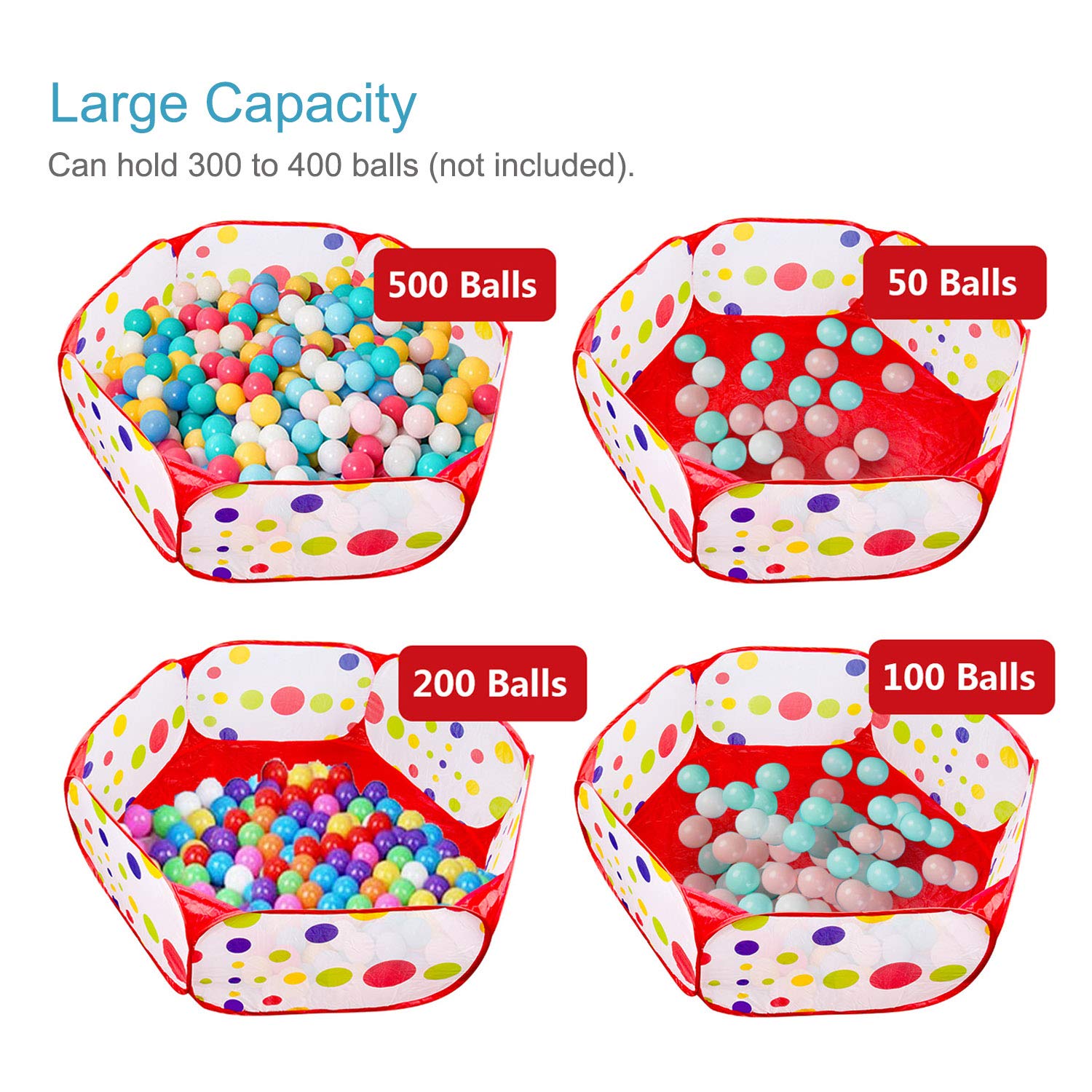 Piscine di palline per Bambini, 120CM Piscinetta da Gioco Pieghevole, Ball Pool, Piscina Tenda per Interni ed Esterni con Borsa Cerniera, Regalo per Ragazzi e Ragazze(Palline Non Incluse)