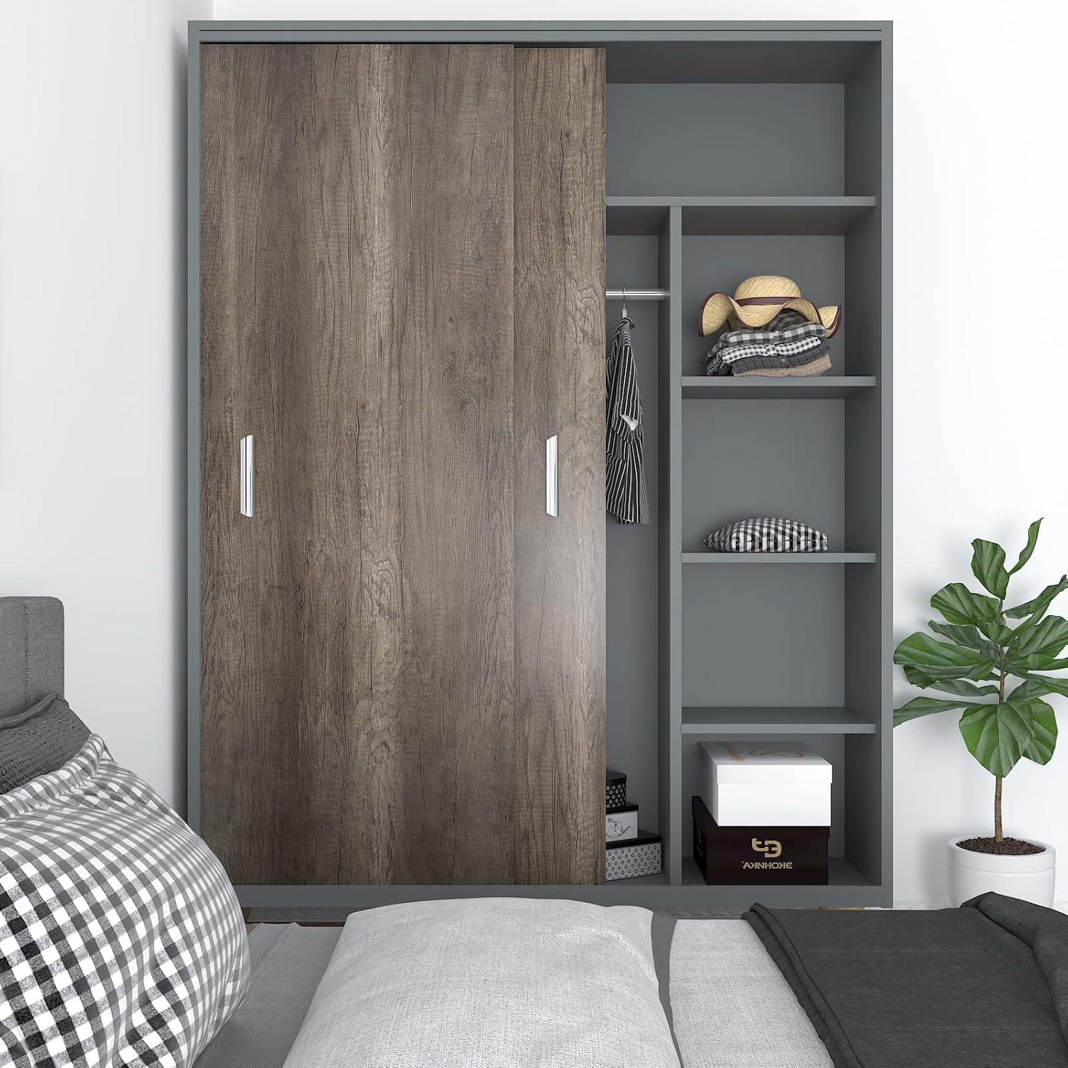 CRE8TIVE 24"x354" Grey Brown Wood Contact Paper Self Adhesive Large Size Wood Grain Wallpaper Peel and Stick Removable Waterproof Thick Decorative Rustic Wood Look Vinyl Paper for Countertops Cabinets