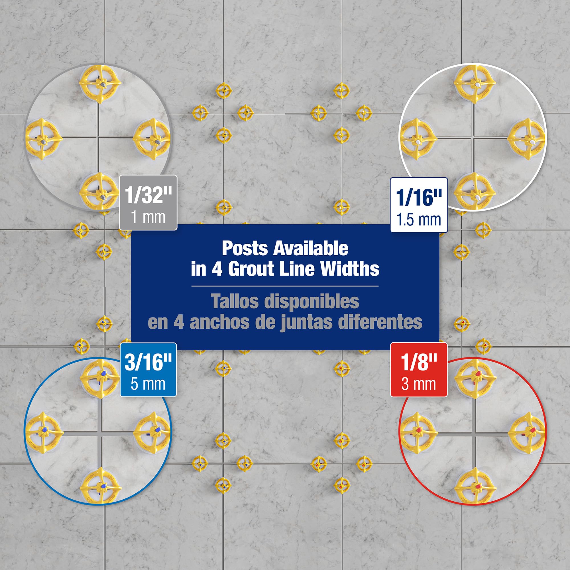 QEP 99739 LASH 360 System poziomowania płytek 1/20.3 cm słupki (100 sztuk)