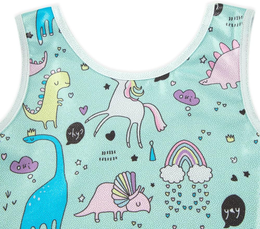 HOZIY Gymnastics Leotards for Girls with Shorts Toddlers Biketards Rainbow Unicorn Dinosaur Mermaid Leopard Flower Galaxy image 3