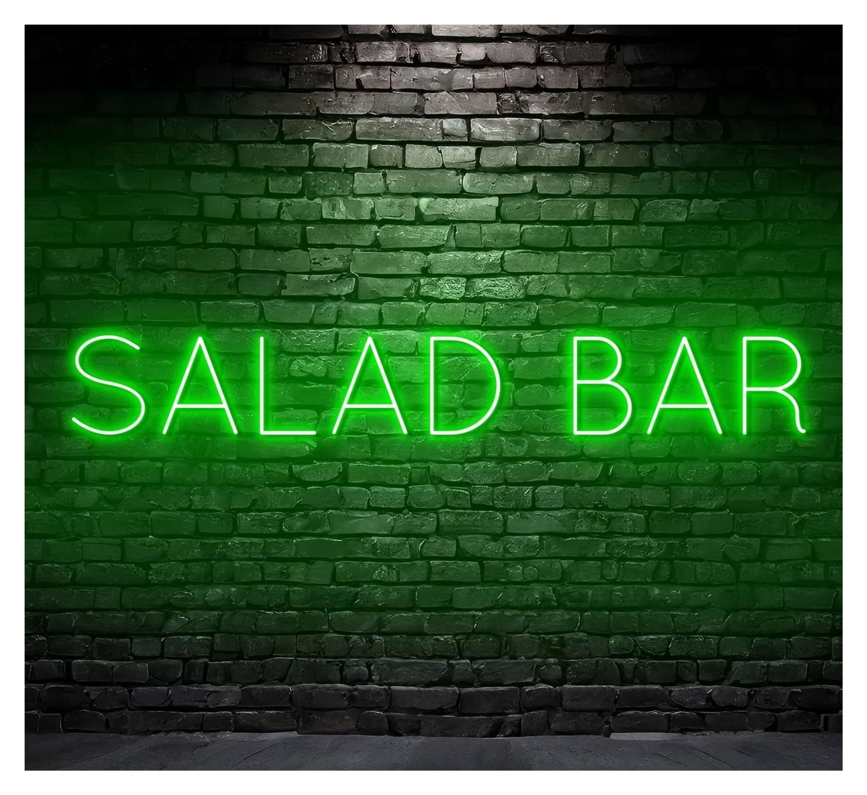 RONGCH Hanging Art Signs Salad Bar Neon Sign Food Led Light Restaurant Decor, Kitchen Shop Deli Market Home Hanging 50cm