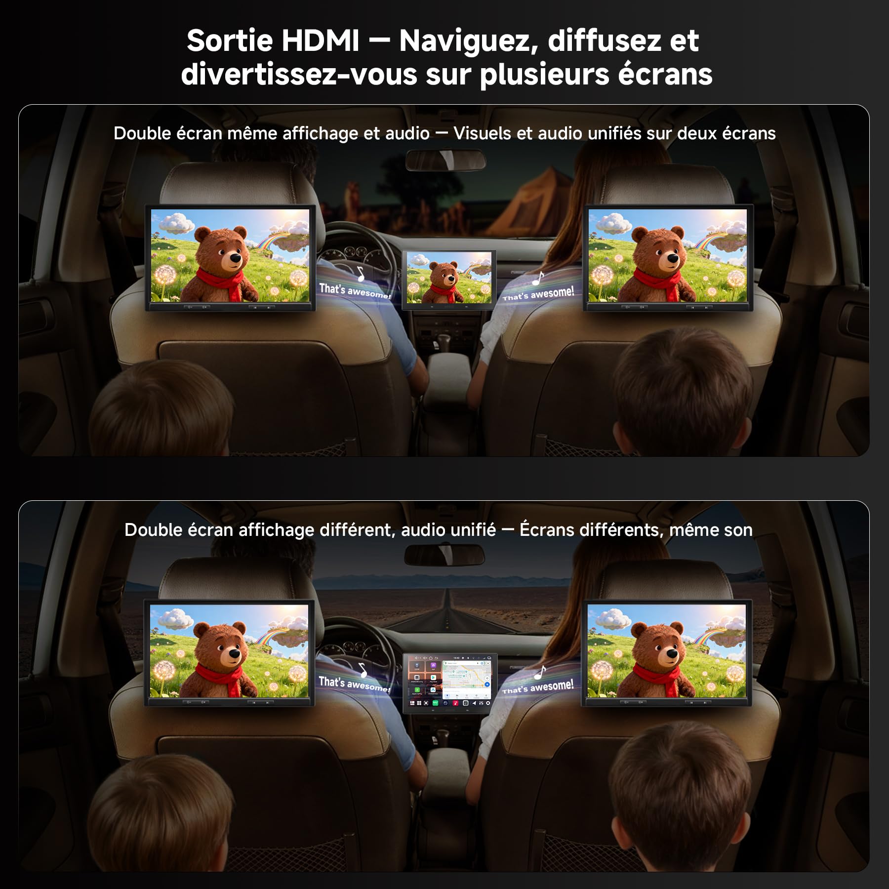 V10 10.1" Android Autoradio 2din, 6GB+128GB, 4G LTE/Wi-FI, Karaoké pour Voiture, DSP 32 Bandes |prêt 7.1.2, DVR 4 canaux, CarPlay&Android Auto sans Fil, BLuetooth5.4 Con aptX HD, Suivi GPS
