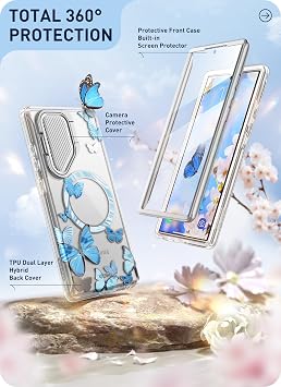 i-Blason for Galaxy S24 Ultra Case MagSafe with Camera Cover Stand, Blue