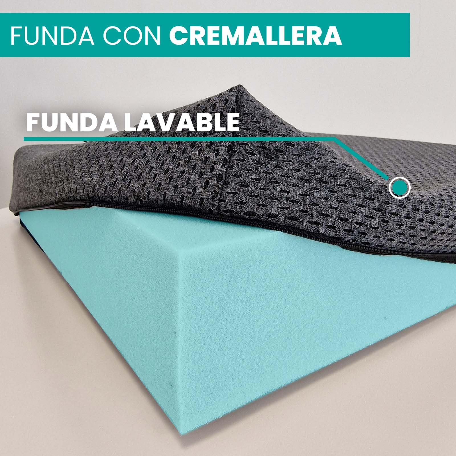 Cojín Antiescaras Espuma Alta Densidad para Silla de Ruedas y Oficina con Funda Lavable Transpirable Base Antideslizante Mejora Postura y Reduce Presión Lumbar y Coxis