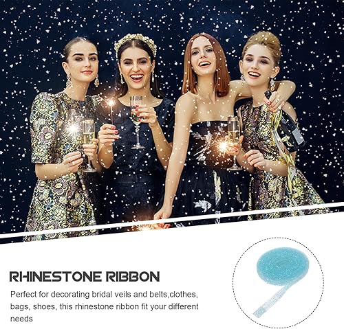 Miniatura 3 de Milisten 1 rollo de cintas de diamantes de imitación autoadhesivas, rollo de cinta de diamante, cinta brillante de diamantes de imitación, cintas