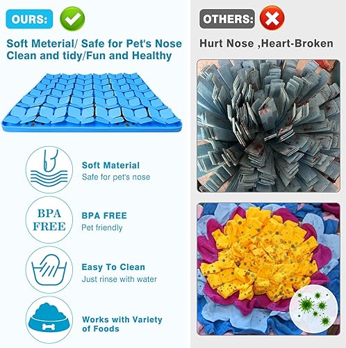 Miniatura 5 de MOOGROU Alfombrilla para olfatear para perros alfombrilla de silicona de primera calidad de 16 x 16 pulgadas juego interactivo de alimentación para