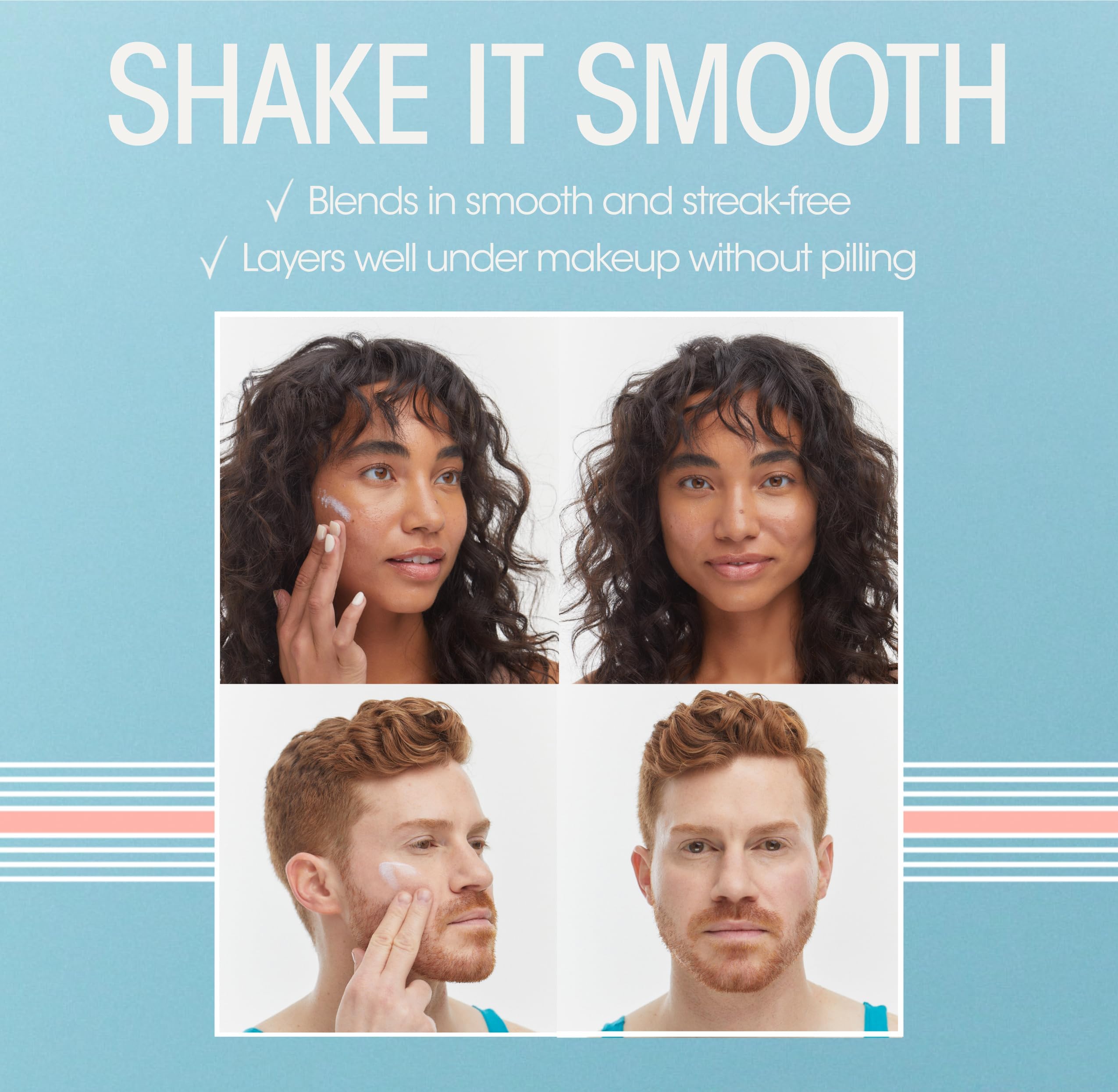 Vacation Shake Shake - Protector solar facial mineral SPF 50, 1.7 onzas líquidas | No nano óxido de zinc, no comedogénico, sin rayas, resistente al agua, amplio espectro, hidratante con SPF, vegano