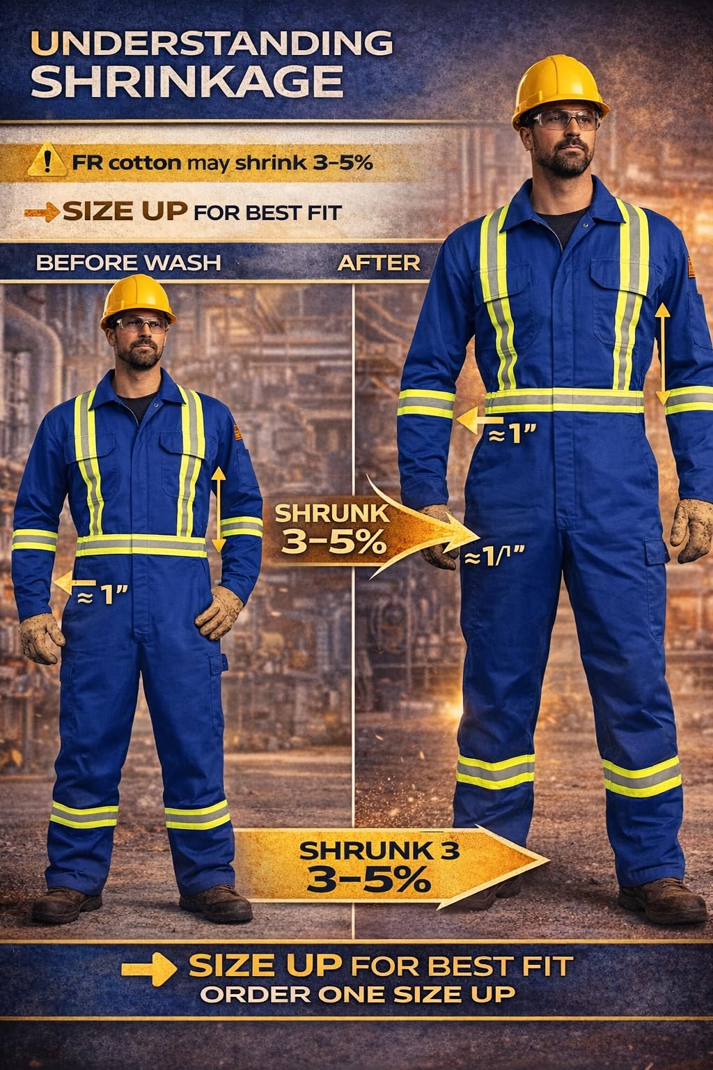 Flame Resistant FR High Visibility Hi Vis Coverall