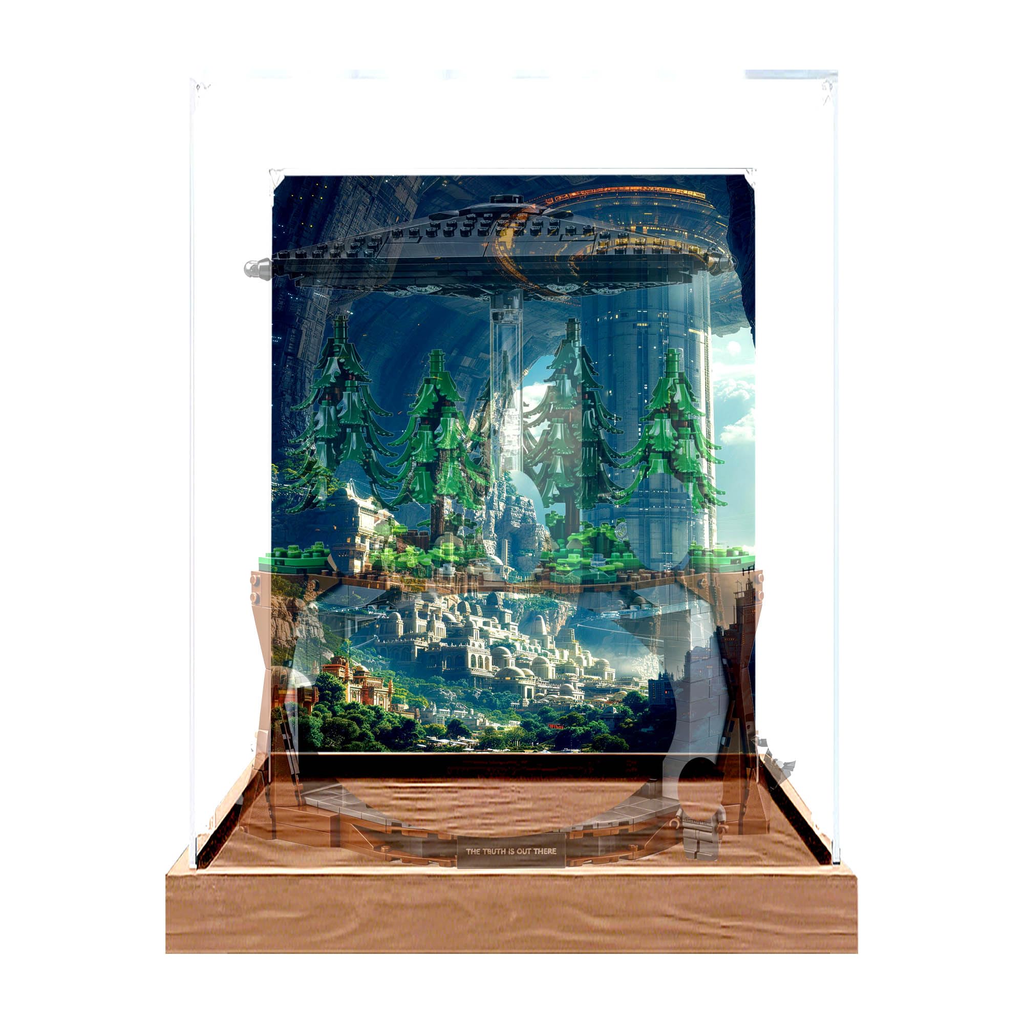 Ddxmml Background B Clear Acrylic Display Case, Fits For Le-Go 21369 X File Sets (Background B)