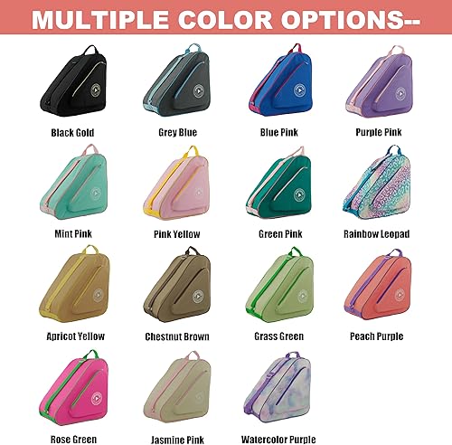 Miniatura 76 de Bolsa de patinaje para patines de hielo, en línea, patines y cuádruples - Niños y adultos Arco iris/Leo