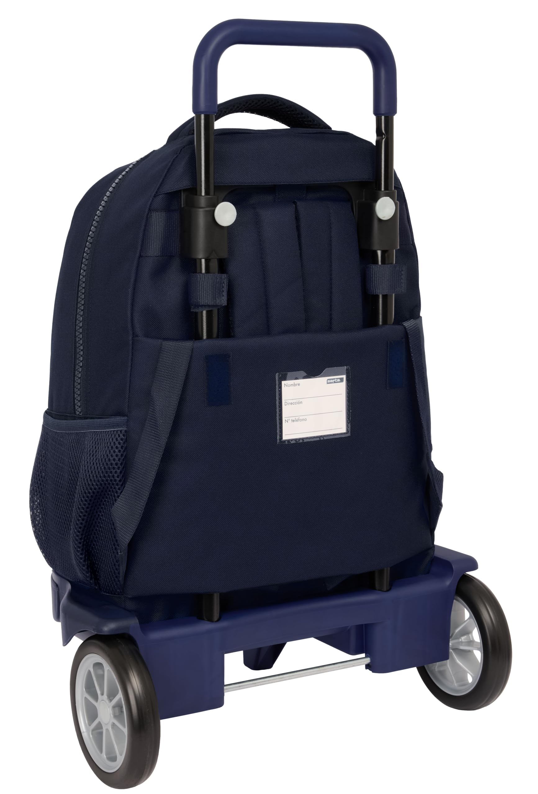 REAL MADRID 2ª EQUIPACIÓN 24/25 - Mochila Grande con Ruedas, Compact Evolución, Extraíble, Ideal para Niños de Diferentes Edades, Cómoda, Versátil, Calidad, Resistencia, 33x22x45 cm, Color Azul Marino