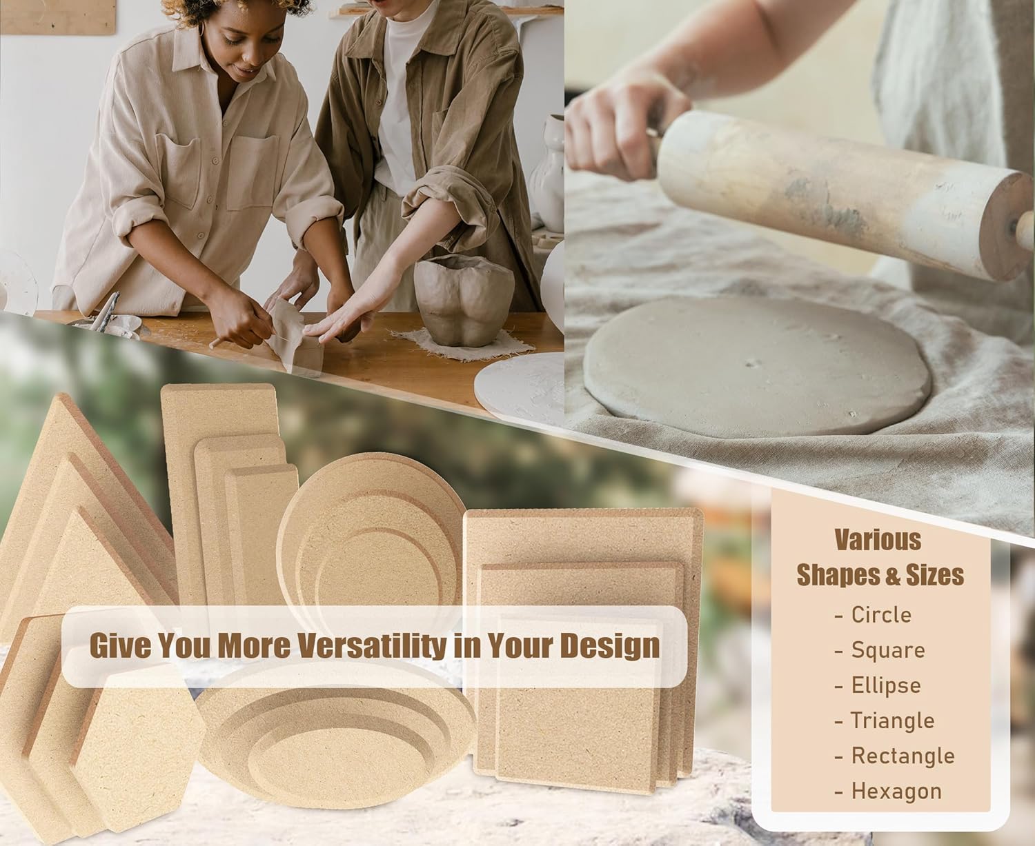 Ceramics Plate Forming Molds for Handbuliding, Dish Slump Mold, Various Sizes for Pottery, 18 Pcs