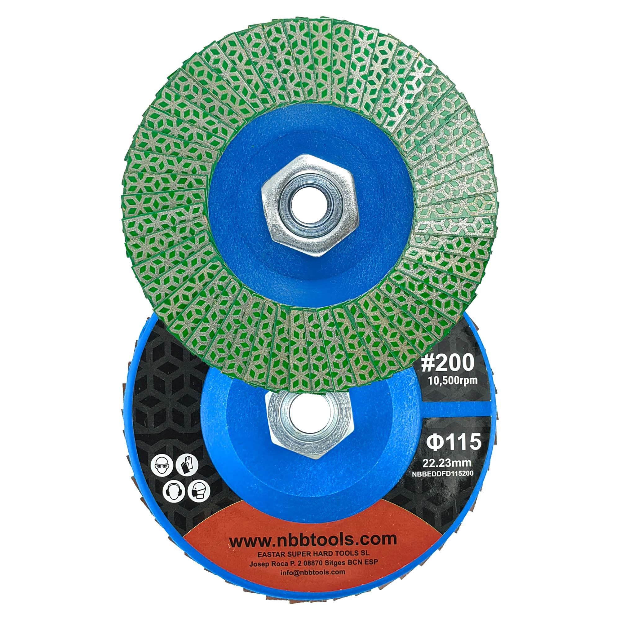 NBB - Ruota a lame diamantate, disco mola diamantata, lama di taglio, smerigliatura, levigatura, lucidatura per ceramica, gres, porcellana, pietra, granito, piastrelle, M14 flangia per smerigliatrice