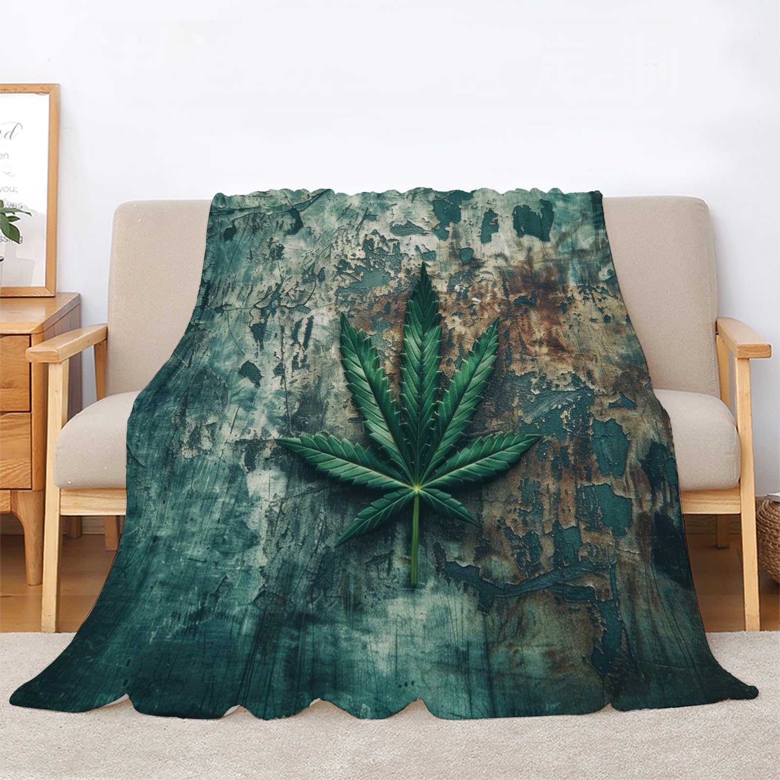 Puszysty przytulny koc klasyczny, 200 x 200 cm, miękki i dwustronny koc polarowy z marihuany, idealny koc na sofę i łóżko, mg1139