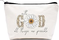 Vista 17 de LIBIHUA Bolsa de maquillaje para mujer, bolsa de cosméticos regalos para ella, bolsa de viaje femenina, Beige natural, 283-a mi increíble tía futura