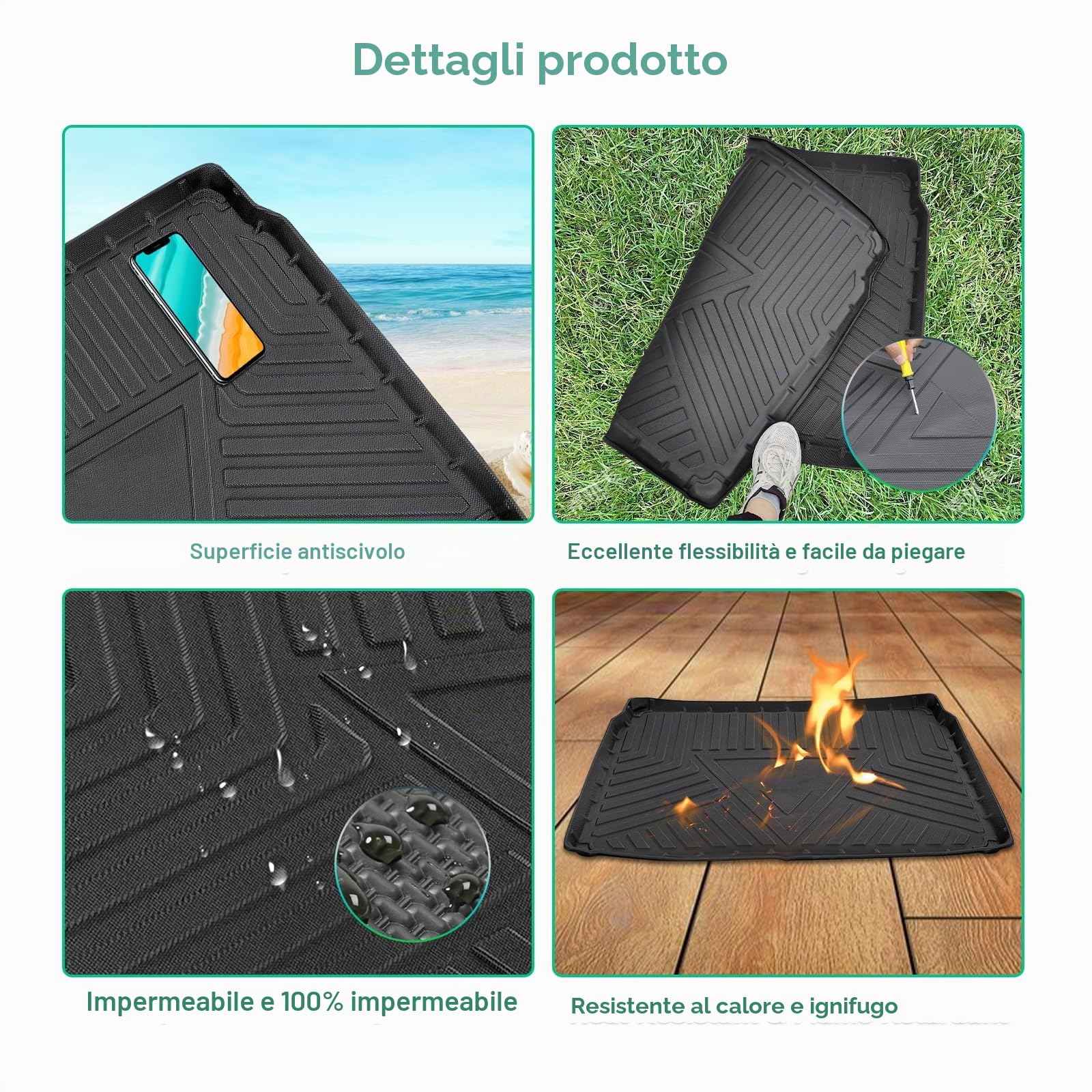 GAFAT Peugeot 2008 Restyling II 2020-2025 2026 Tappetino per Bagagliaio, Facile da Piegare, Peugeot 2008 P24 Tappetini TPE per Tutte le condizioni Atmosferiche, Bordo Alto [Piano di Carico Superiore]