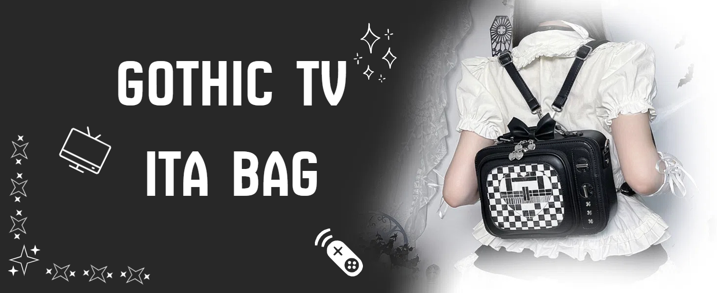 9780 TV Shape Gothic Ita Bag Shoulder Bag Halloween Backpack Fun Clear Amazon.com: fancybag Women TV Shape Gothic Ita Bag Shoulder  main image 2