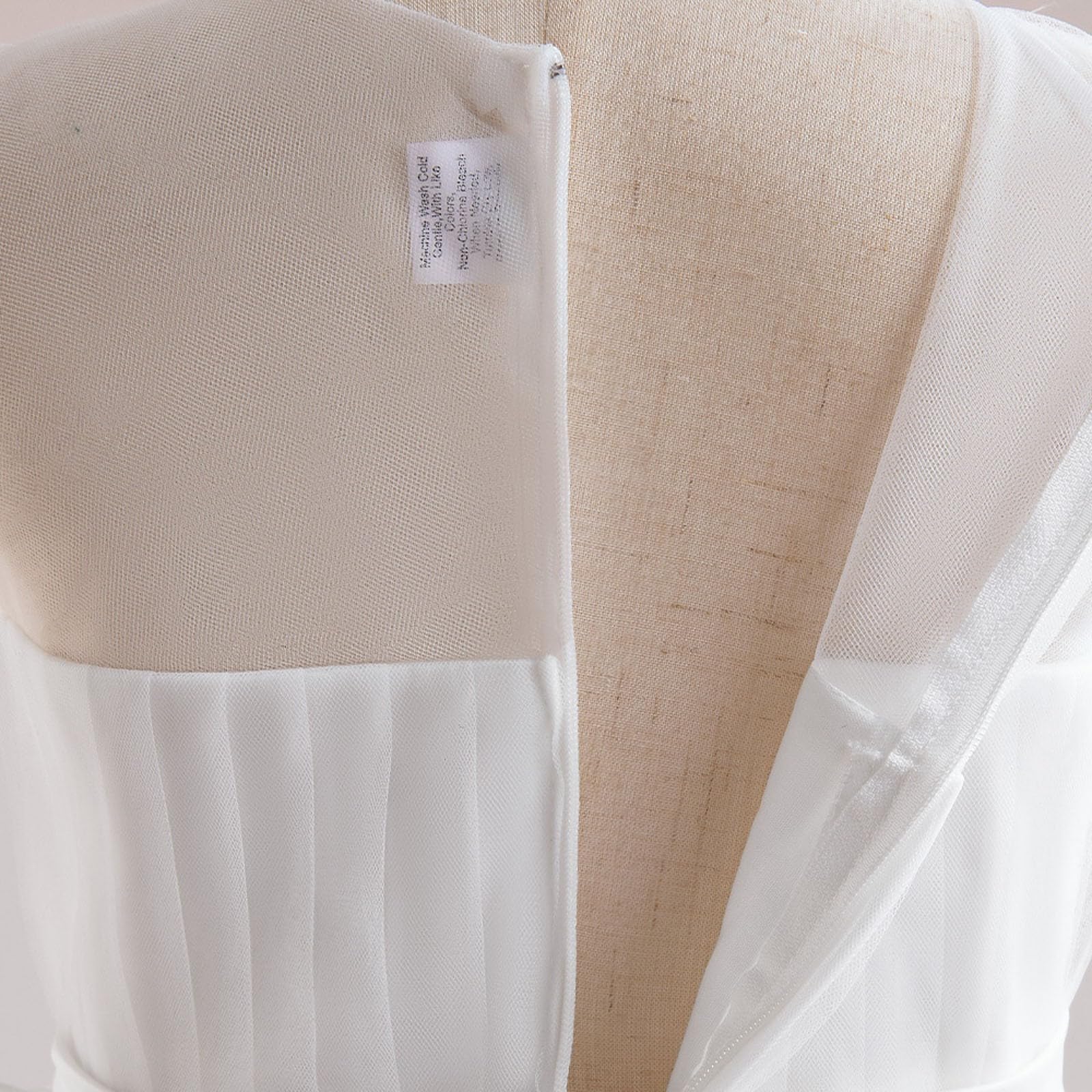 Generisch Vestido de princesa de boda para niñas pequeñas sin mangas bordado floral de encaje tul volantes vestido de noche vestido de novia