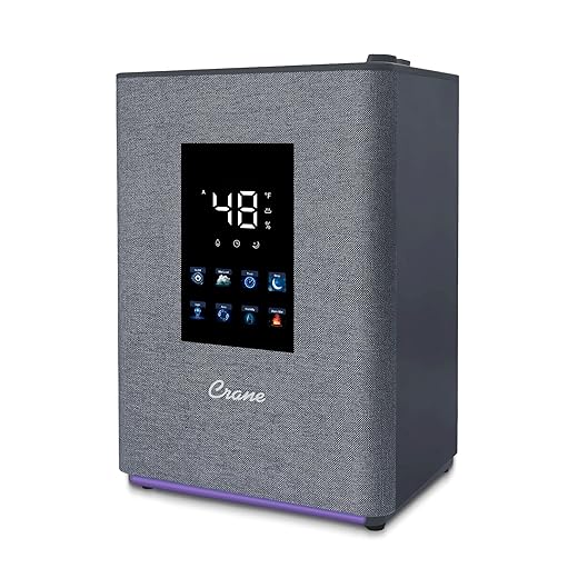 Crane 4.5L Warm and Cool Mist Humidifier, Top Fill Ultrasonic Humidifier for Large Room, Bedroom, Baby Nursery, Easy Clean, Humidifier with Essential Oil Tray, Humidifier with Humidistat & Remote