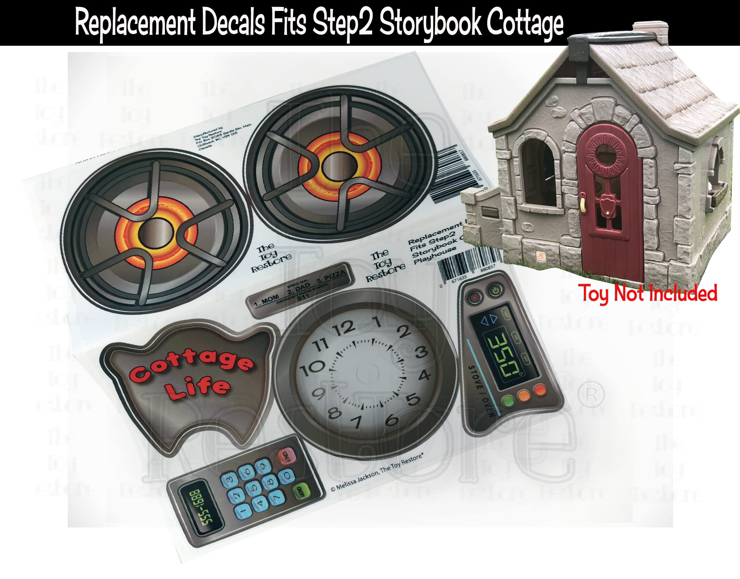 The Toy Restore Replacement Stickers Fits Step2 Storybook Cottage Playhouse Kids Cubby