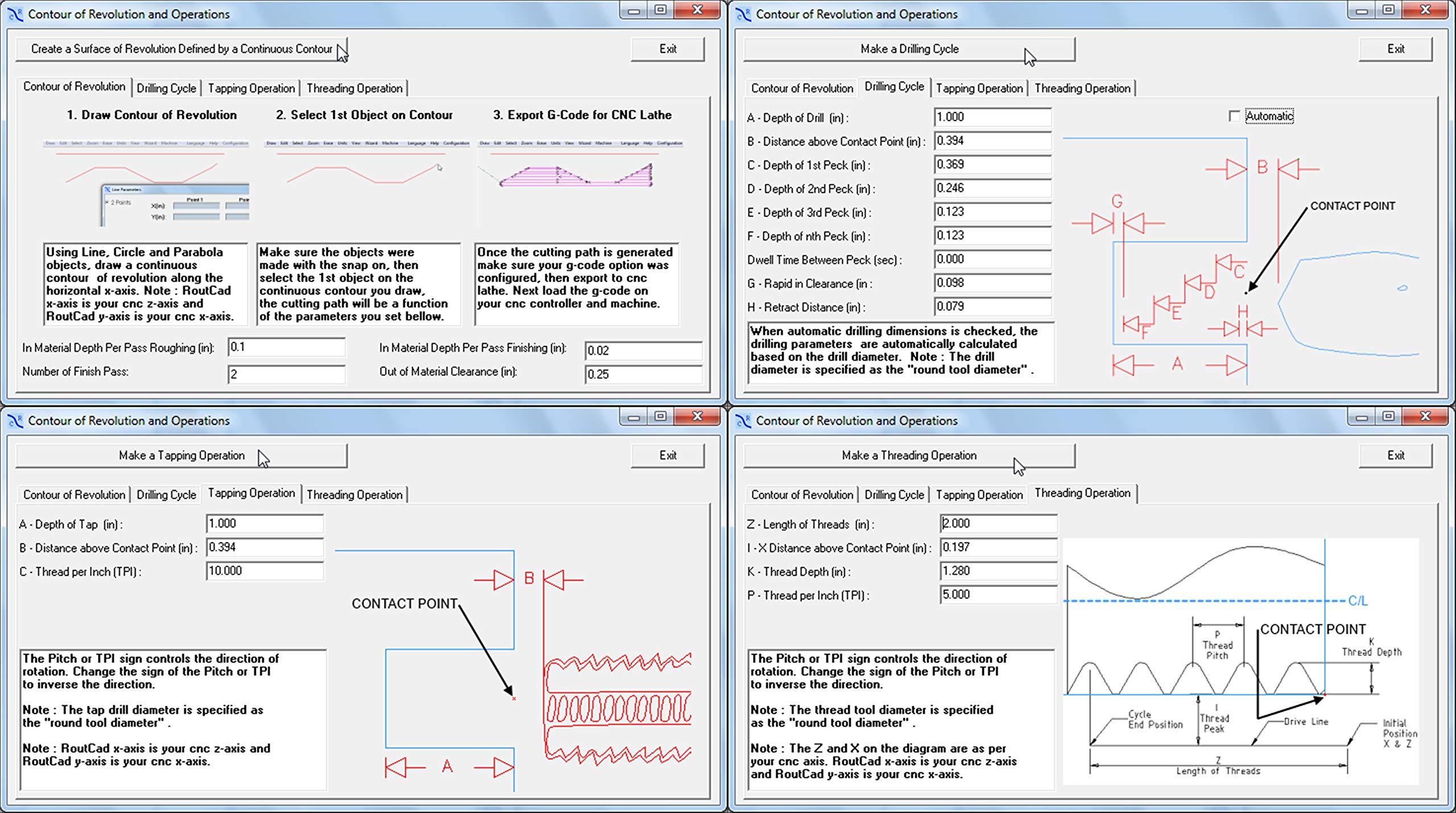 CAD CAM Lathe Software CNC 3040 6040 6090 Mach 3 Linux GRBL plus tutorial videos RoutCad Standard. Three easy steps integrated CAD+CAM program: 1-design, 2-define machine sequence, 3-export g-code.