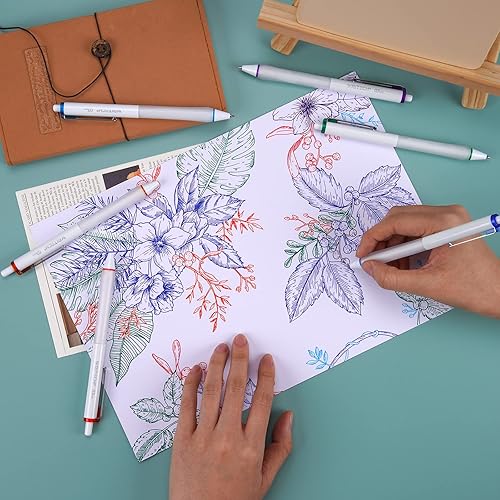 Miniatura 6 de WRITECH Bolígrafos retráctiles de tinta de gel tinta de colores surtidos de 0.028 in, juego de bolígrafos de punta media, escritura suave,