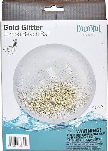 Vista 9 de Coconut Float Pelotas de playa inflables grandes de 27 pulgadas, perfectas para verano, fiestas de natación y juegos acuáticos Paquete de 3 purpurina