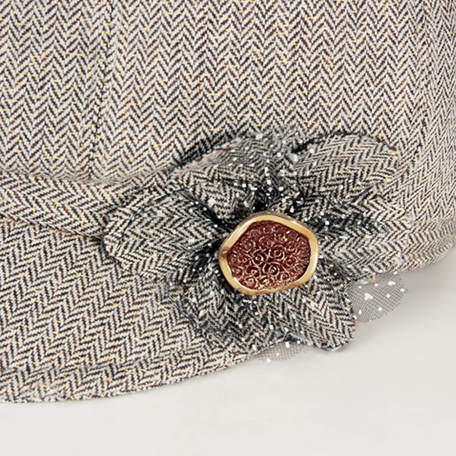 Women Retro Classic Visor Newsboy Cabbie Cap Beret Hats with Flower Buckle for Woman Ladies - Image 6