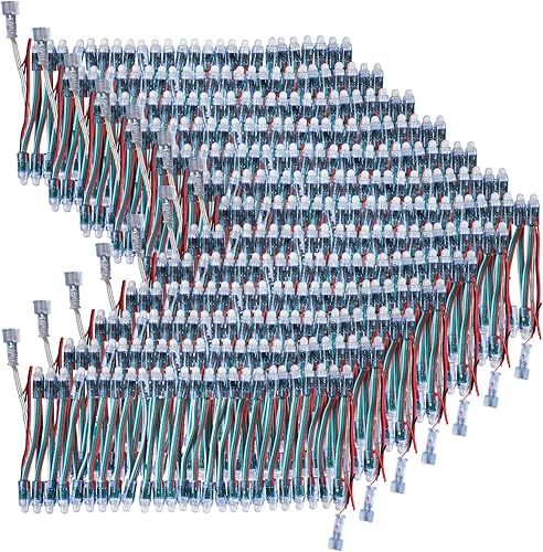 Baquler WS2811 - Tira de luces LED RGB de 0.472 in, 1000 unidades de luces digitales difusas, impermeables, direccionables individualmente, módulo