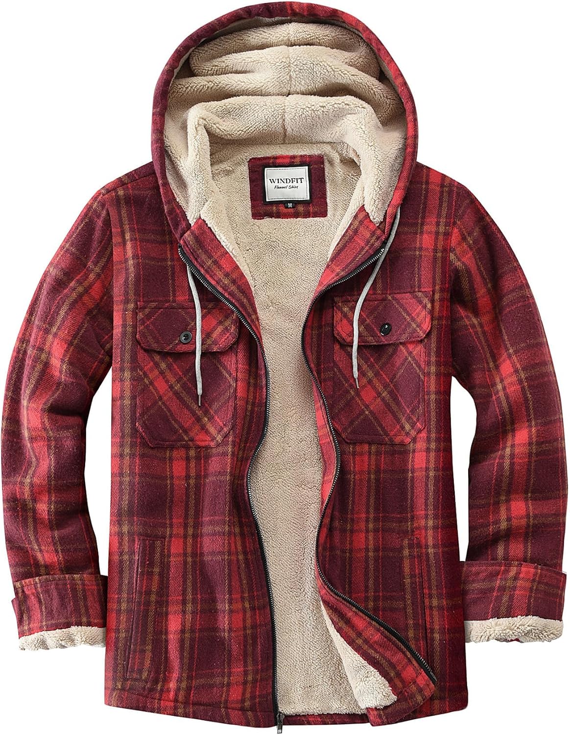 Women's Full Zip Fleece Flannel Jacket Plaid Sherpa Lined Jacket for Women