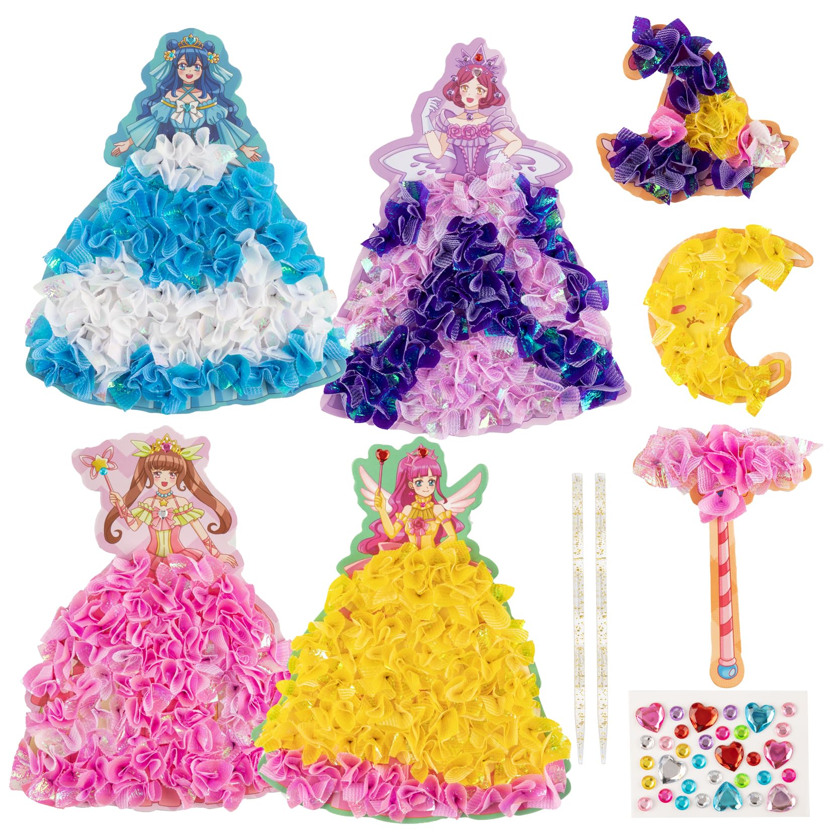 Lekabee Poke in Art Craft Kits for Kids, DIY Arts and Crafts for Kids Ages 3 4 5 6 7 8 9 10+，Crafting Activity Packs for Boy and Girls Birthday Gifts,Magical Princess Toy