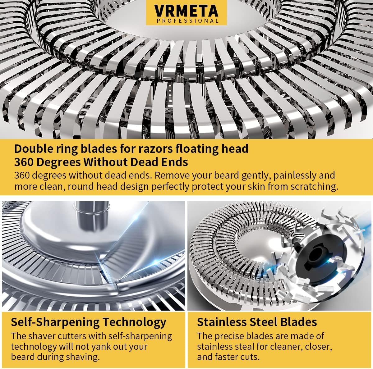 Upgraded Version 9 Blades Electric Razor Shaver Heads - Image 5