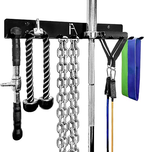 Miniatura 11 de IRON AMERICAN Omega MINI Estante de almacenamiento para gimnasio, organizador de pared de gimnasio de alta resistencia, almacenamiento de accesorios