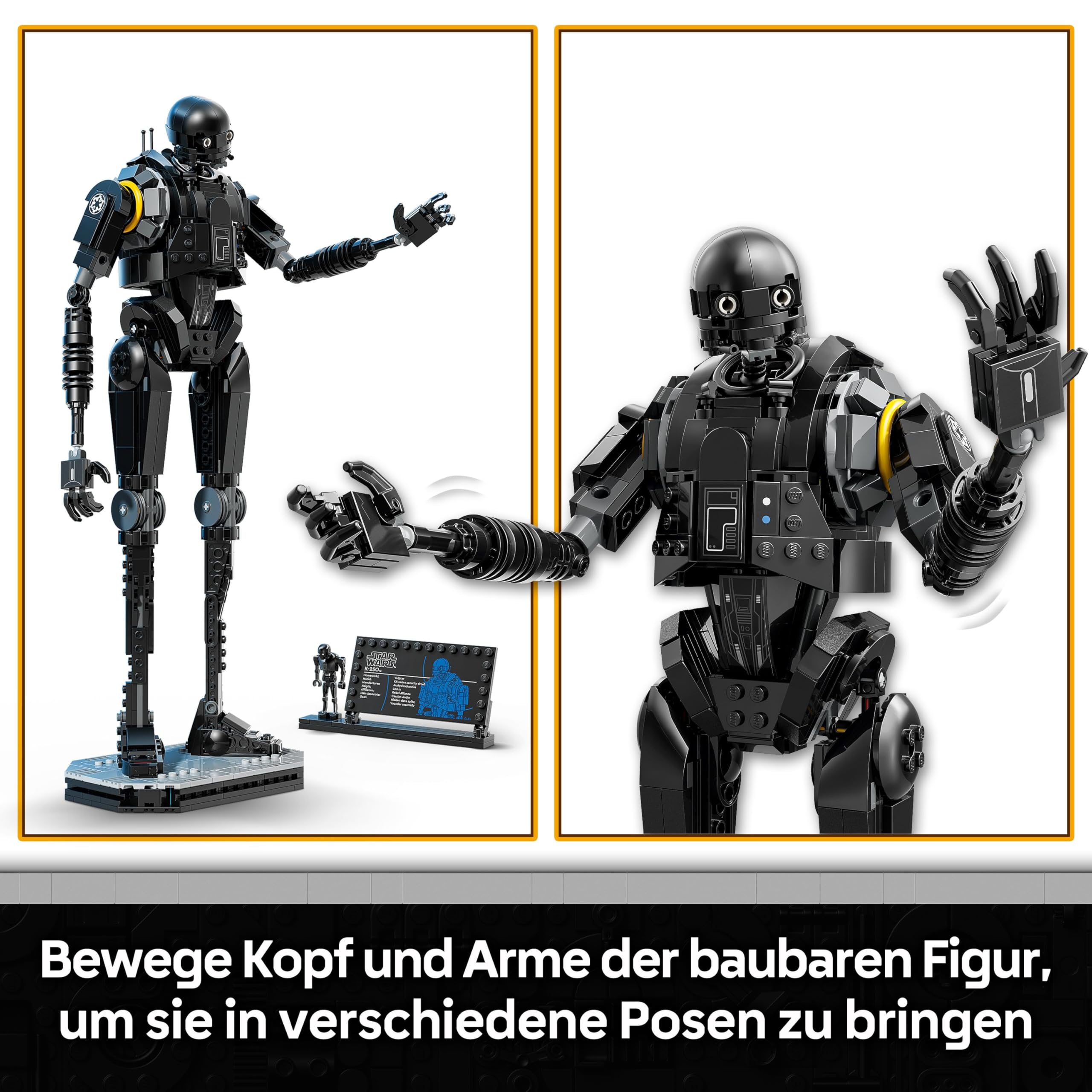 LEGO Star Wars 75434 Sicherheitsdroide K-2SO Spielzeug - Figur zum Bauen & Ausstellen, Sammler-Modell mit Infotafel – Geschenk für Jungen, Mädchen ab 10 Jahre und Erwachsene Andor-Fans