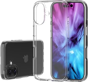 حافظة LUVVITT Clearview Hybrid Clear لهاتف iPhone 16 Plus 2024 - ظهر كمبيوتر نحيف وخفيف الوزن ومقاوم للخدش ومصد TPU ممتص للصدمات مع كاميرا مرتفعة وحماية للشاشة - 6.7 بوصة