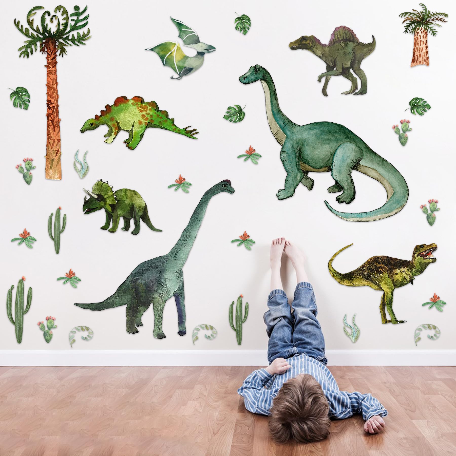 Watercolor Dinosaur Wall Stickers
