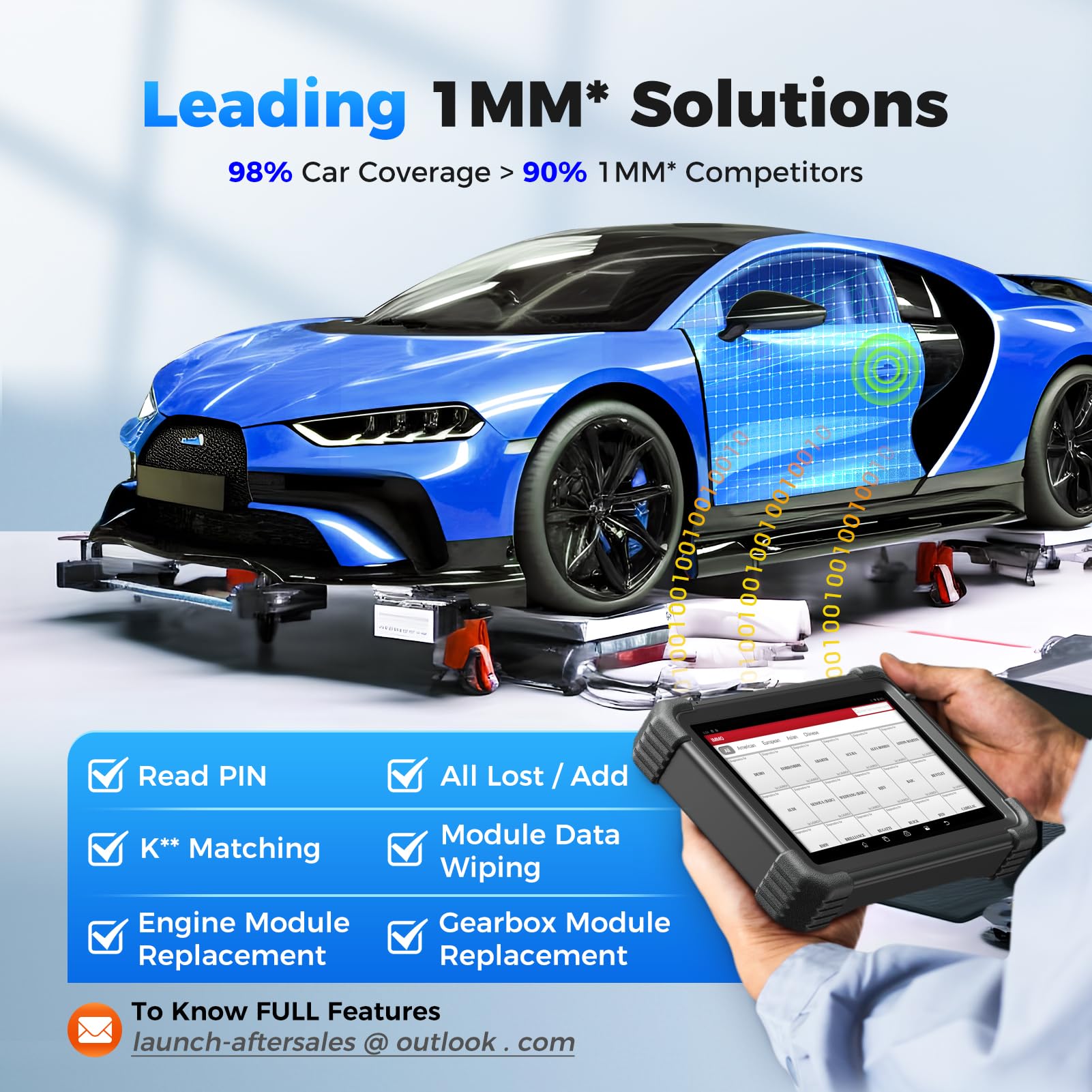 Launch X431 IMM0 Plus con Herramienta PROG3, Diagnóstico de Todos los Sistemas, Herramienta de Escaneo para Codificación de ECU, 39 Servicios, Control Bidireccional, Actualizaciones Cada 2 Años