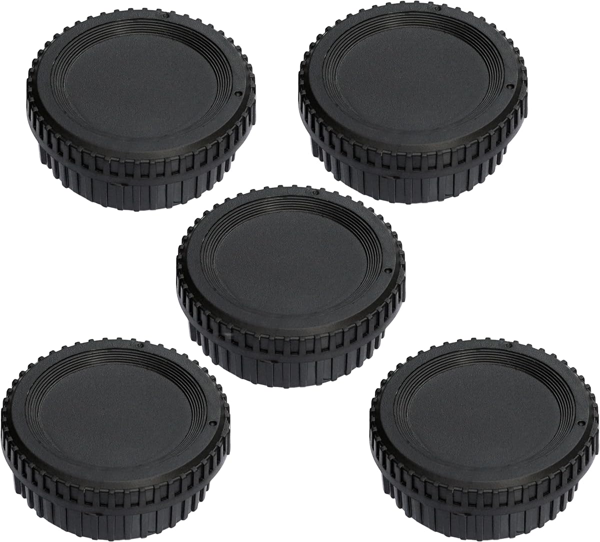 (Paquete de 5) Juego de cubiertas para el cuerpo de la tapa trasera de la lente con montura F, tapa de lente Nikkor, cubierta del cuerpo con montura F, tapas protectoras contra el polvo del sensor CCD, compatible con cámaras y lentes Nikon DSLR