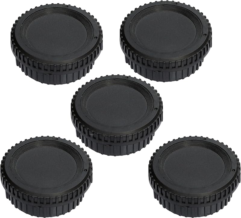 (Paquete de 5) Juego de cubiertas para el cuerpo de la tapa trasera de la lente con montura F, tapa de lente Nikkor, cubierta del cuerpo con montura F, tapas protectoras contra el polvo del sensor CCD, compatible con cámaras y lentes Nikon DSLR