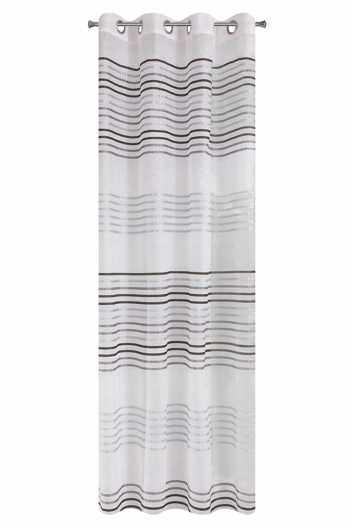 EuroF Irany ZAS/UMA UMA/SR and Czar Eyelet Curtain Drape Stripe, Polyester, silver, 0.02 X 140 X 250 CM