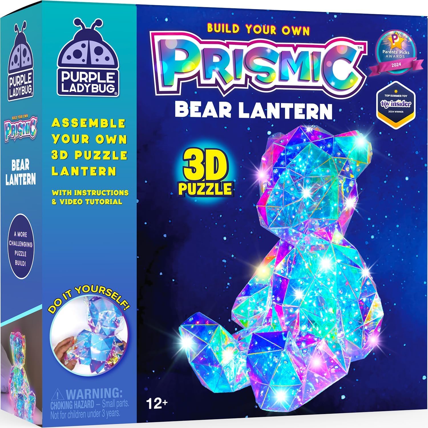 Make Your Own Gifts for Teenage Girls - Gifts for 12 Year Olds Girls Prismic Bear 3D Light Up Craft Kit - DIY 3D Lantern for Teens, Foldable