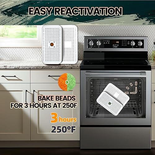 Miniatura 4 de Wisesorb Bote de gel de sílice bote desecante de gel de sílice de 141oz naranja a verde paquete de 3 deshumidificadores desecantes reutilizables