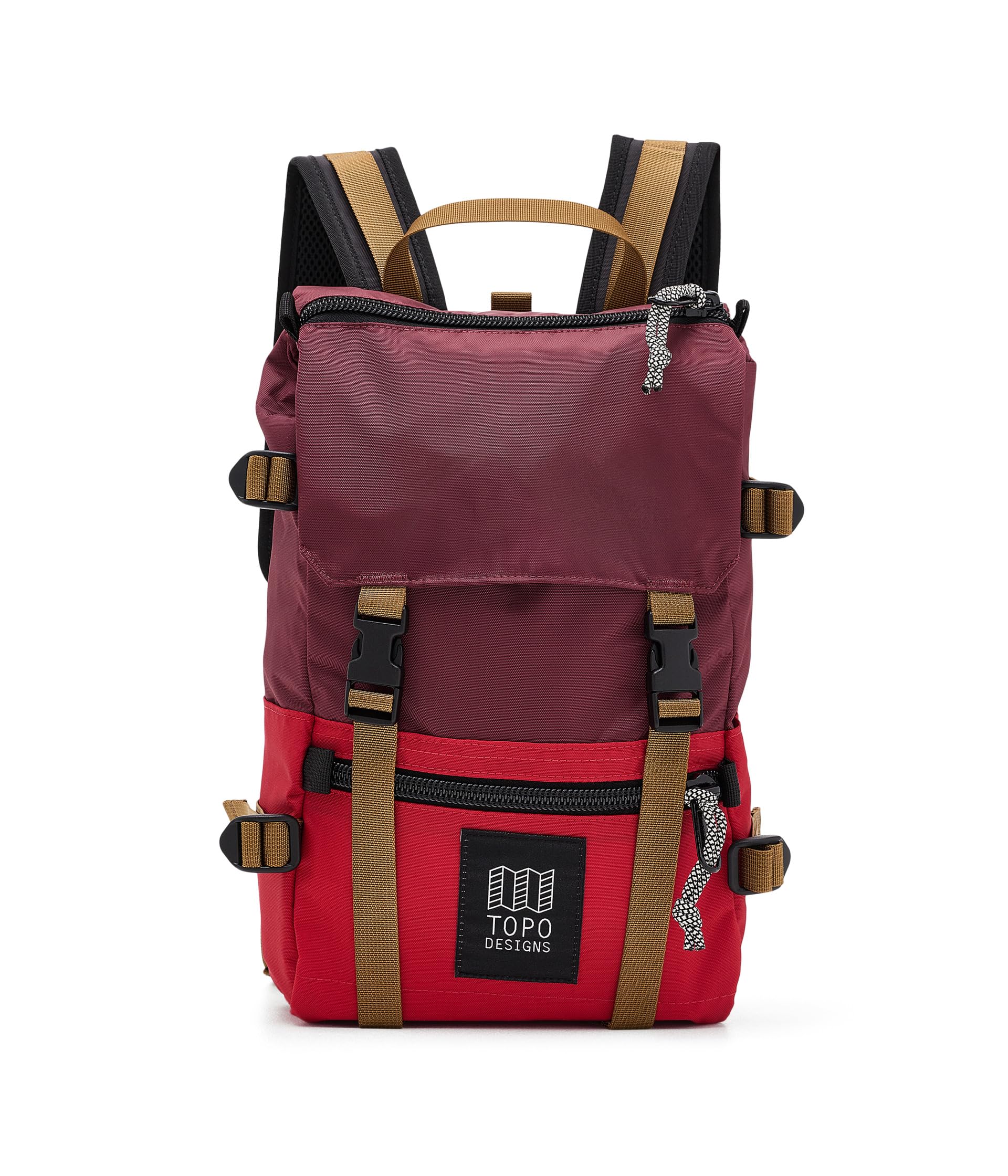 Topo Designs, Unisex's, Rover Pack Mini, Maroon/Salsa, One Size