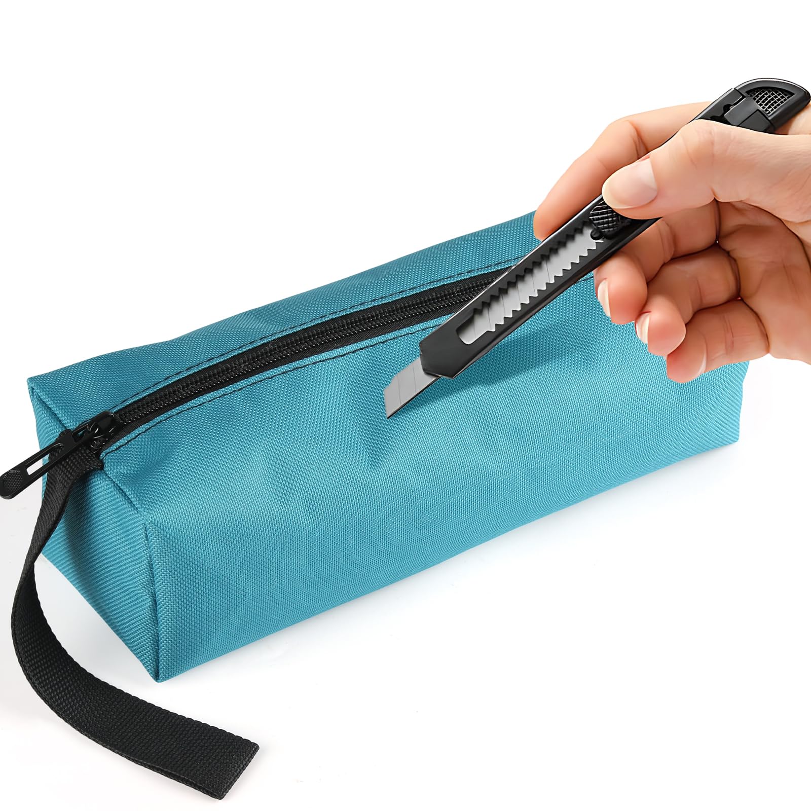3 pezzi borsa porta attrezzi portatile piccola in tessuto Oxford 600D impermeabile con chiusura lampo, borsa per attrezzi multiuso resistente all'usura in tela (nero/blu/verde)