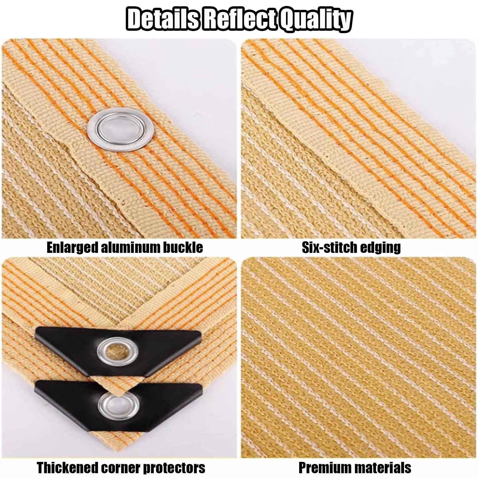 90% UV Protect Bei e Cloth per esterni 9 x 9 FT giardino e rete con occhielli parasole per Pera Patio e Deck Cover.