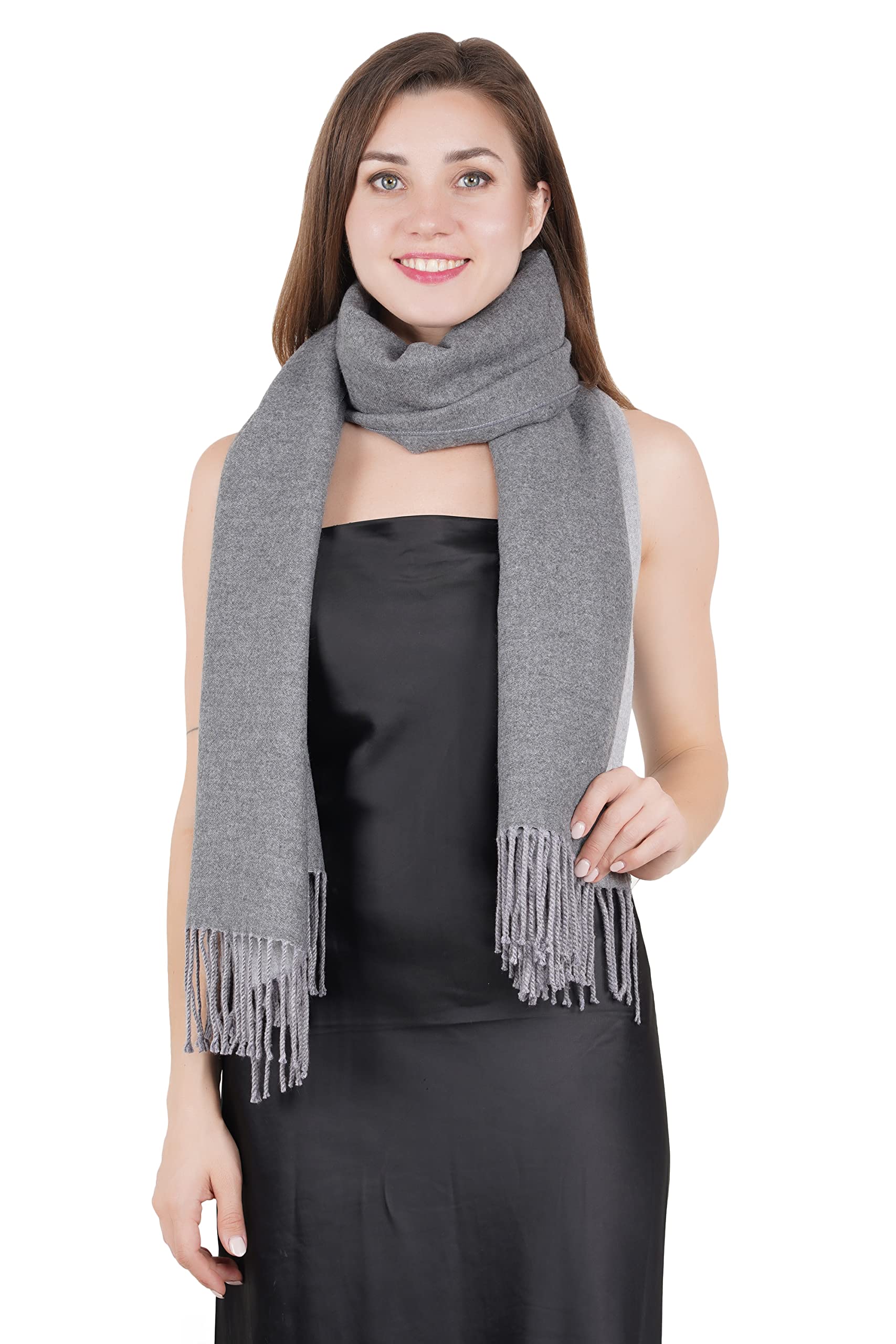 muffly Women's Silky Reversible Solid Cashmere Wool Scarf/Stole/Shawl/Wrap-picture-21