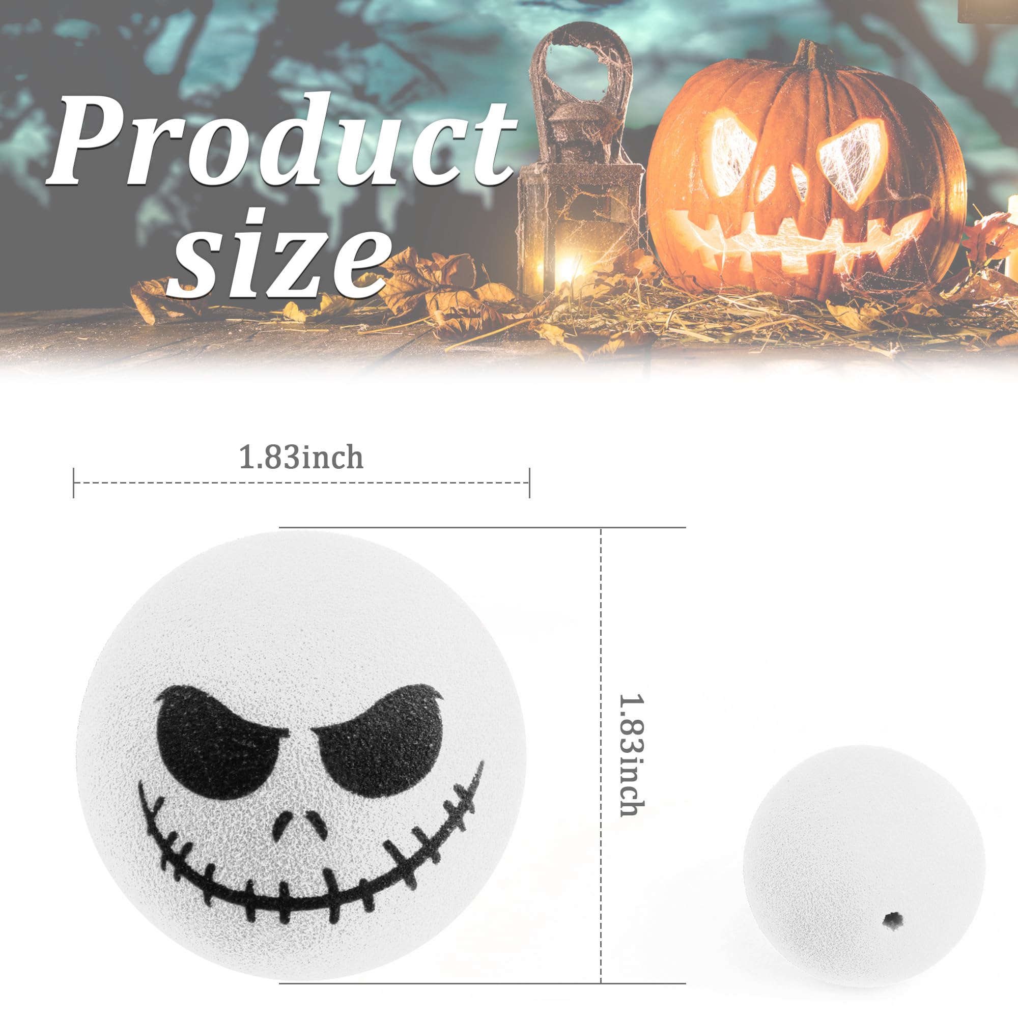 Halloween Skull Spooky Smile Car Antenna Toppers Halloween Car Decoration,Cute & Funny Antenna Balls for Cars,Antenna Toppers for Vehicles Car Accessories Fit Car Truck SUV (White)