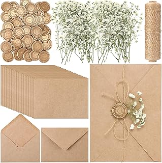 50 Sets Wedding Invitations Wraps Set Include Envelopes for 5 x 7 Inch I...