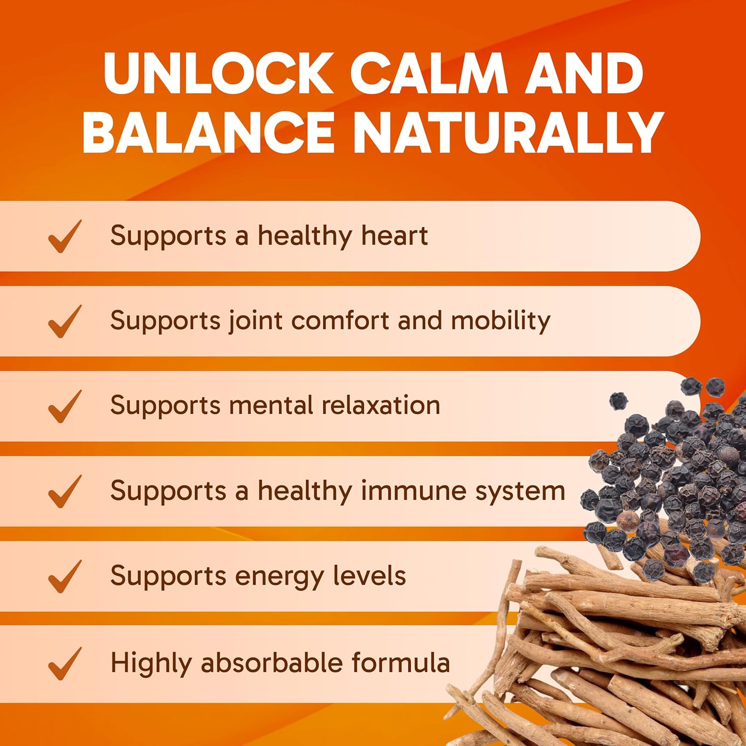 Clinical Effects Ashwagandha with Black Pepper for Stamina and Calm - 60 Ashwagandha Capsules - Made in the USA