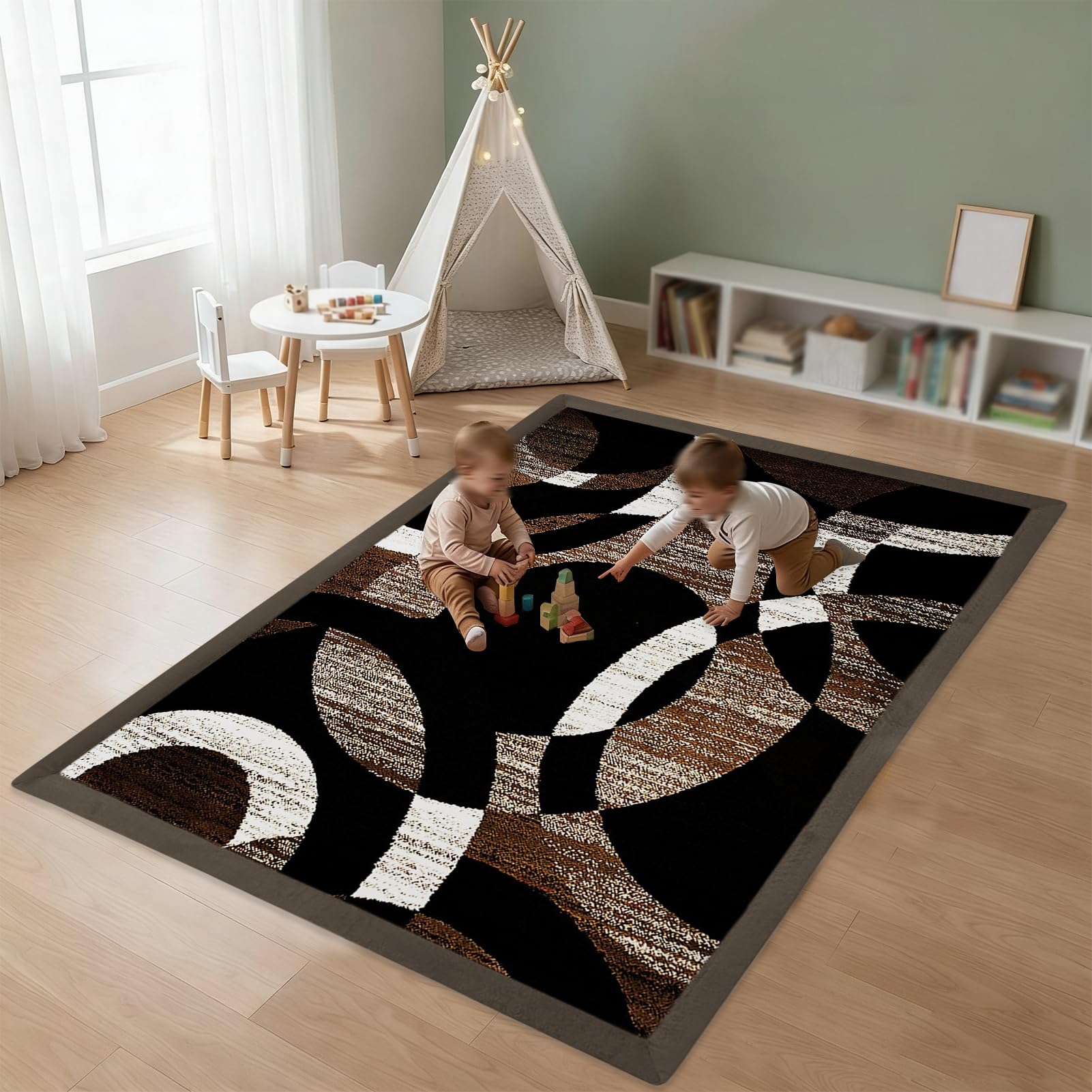 QYJBOUU Baby Play Mat for Floor, 3 cm Thick Playmats for Babies, Soft Baby Rug Kids Playpen Mat for Crawling & Playing, Non-Slip Play Crawling mat for Nursery Baby, Soft Activity Floor Mat 40 x 80 cm